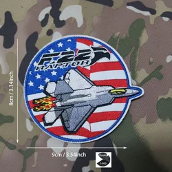 Parche táctico bordado águila F22 con sistema de gancho