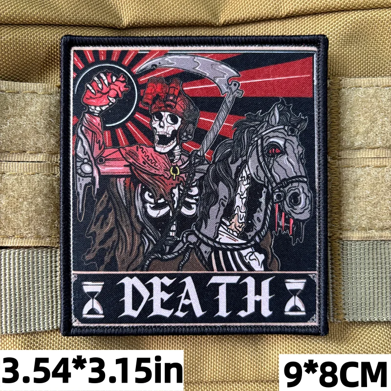 Parche táctico Caballero de la muerte calavera soldado velcro - imagen 2
