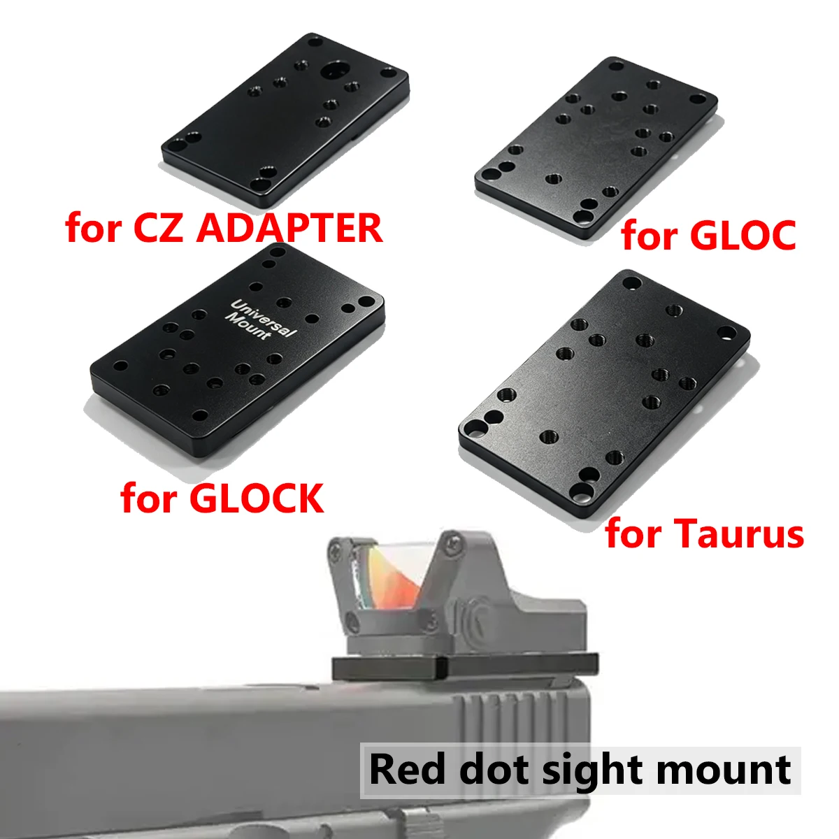 Adaptador óptico Red Dot para pistolas CZ Shadow 2, CZ 75 y GLOCK