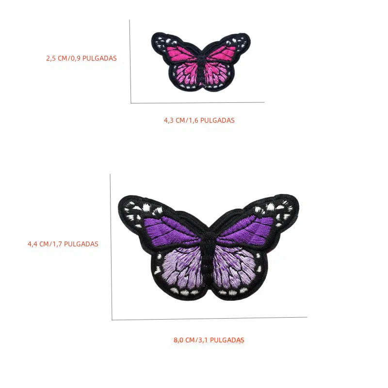 Parche bordado mariposa termoadhesivo para coser o planchar - imagen 2