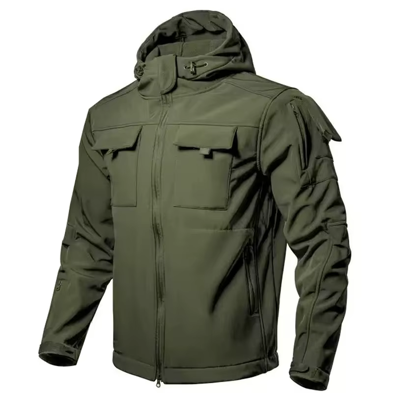 Chaqueta táctica impermeable con capucha para hombre invierno y otoño