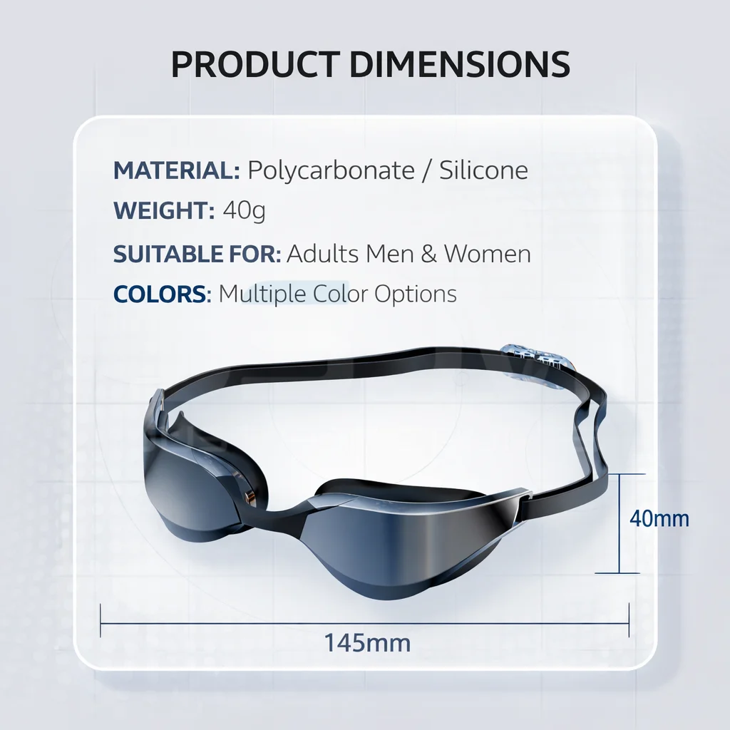 JSJM Gafas de natación antivaho con protección UV y estuche rígido - imagen 2