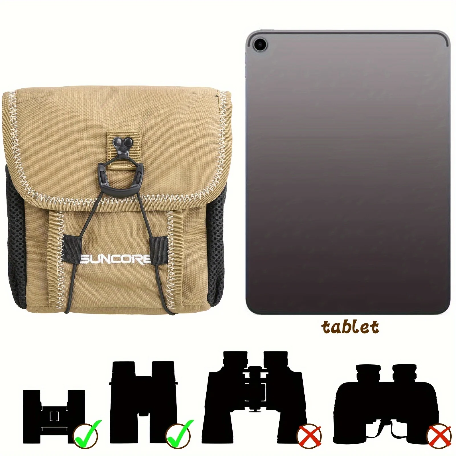 Bolsa de pecho táctica para binoculares con malla lateral y cremallera - imagen 4