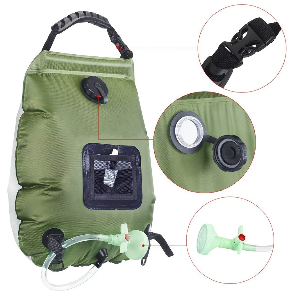 Bolsa de ducha exterior solar plegable agua caliente para camping - imagen 4