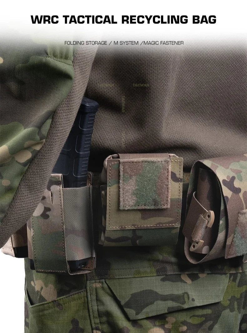 Bolsa táctica con cordón MOLLE vista lateral