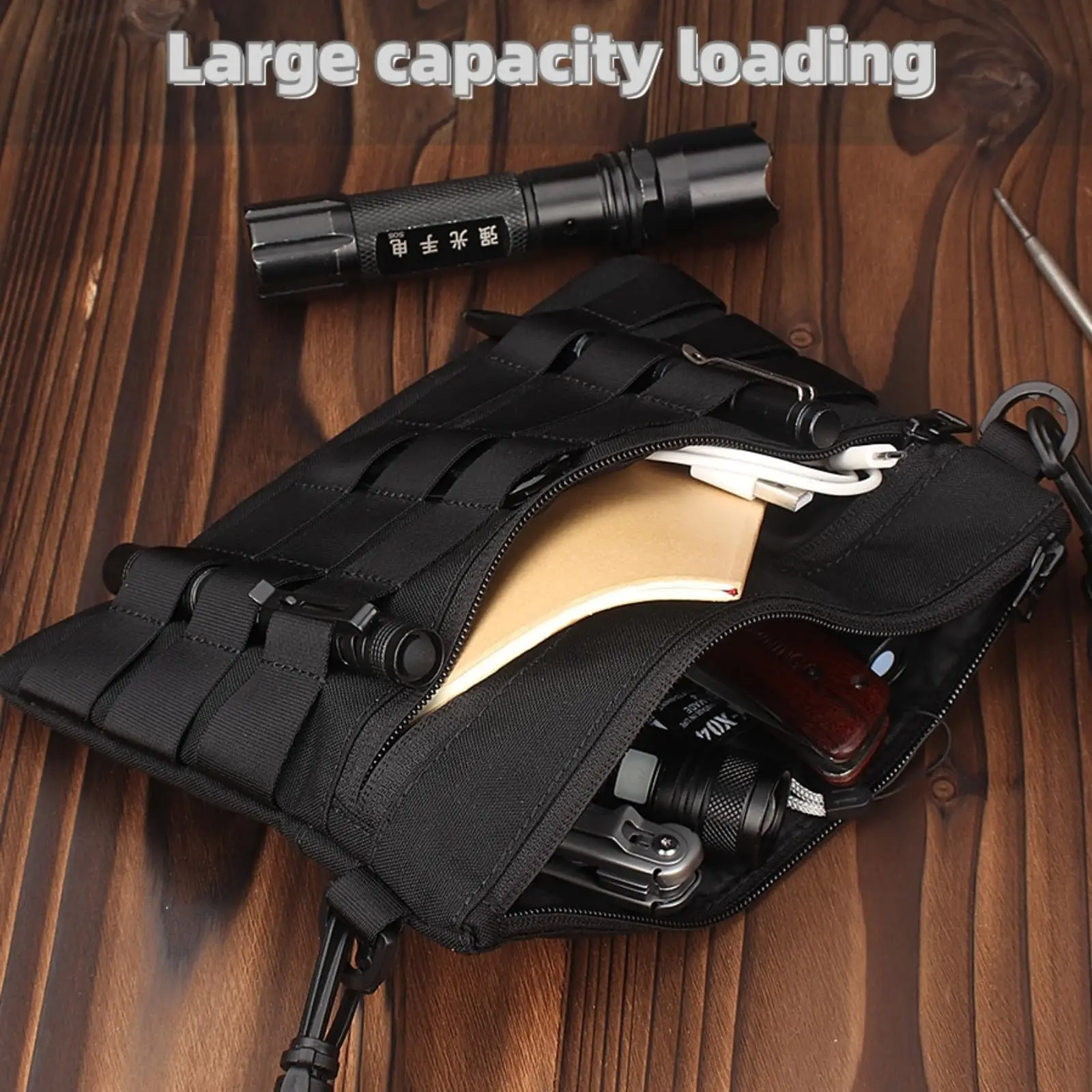Bolso táctico EDC de hombro en tela Oxford MOLLE multifunción