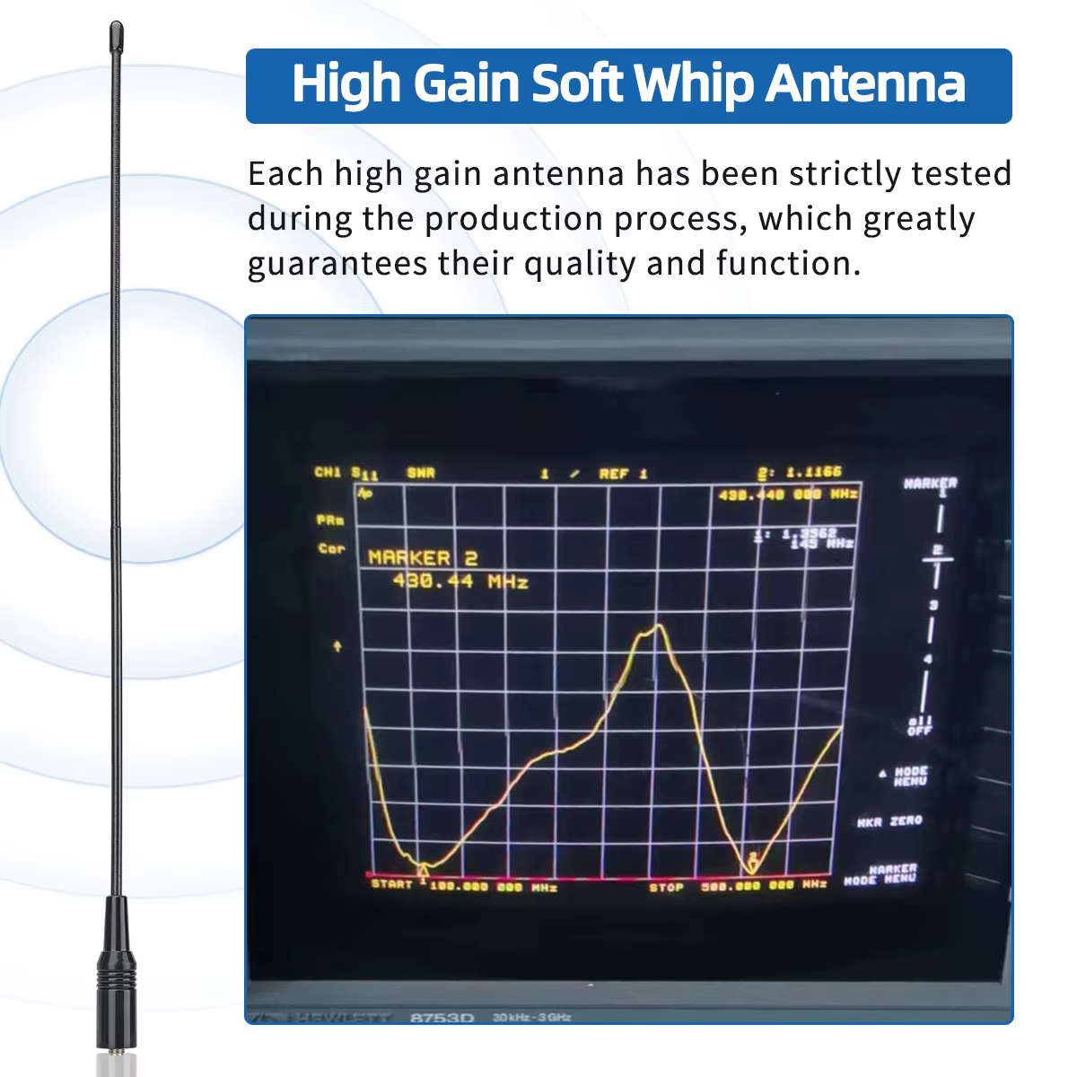 Antena Tri Band VHF/UHF SMA hembra para Walkie Talkie - imagen 4
