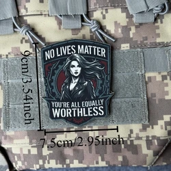 Parche táctico militar No Lives Matter impreso con velcro para ropa