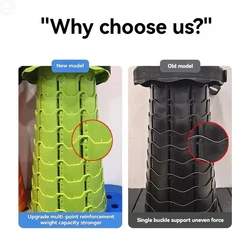 Taburete plegable regulable en altura para camping y senderismo