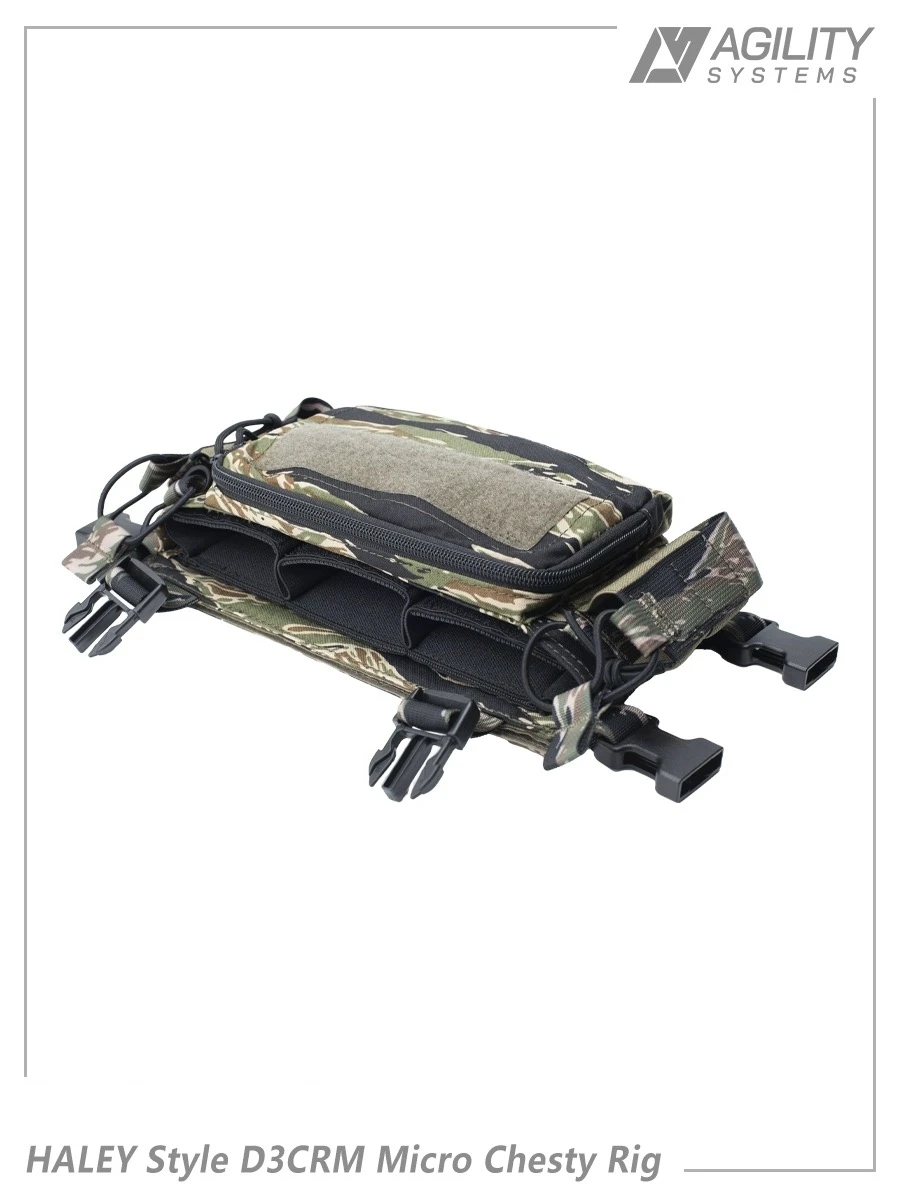 Chaleco táctico AS D3CRM ligero camuflaje rayas tigre con funda - imagen 2