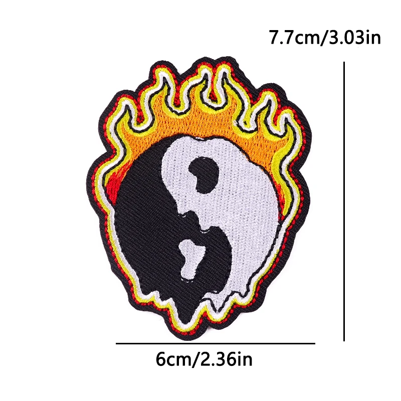 Parche bordado vintage punk calavera termoadhesivo para ropa - imagen 3