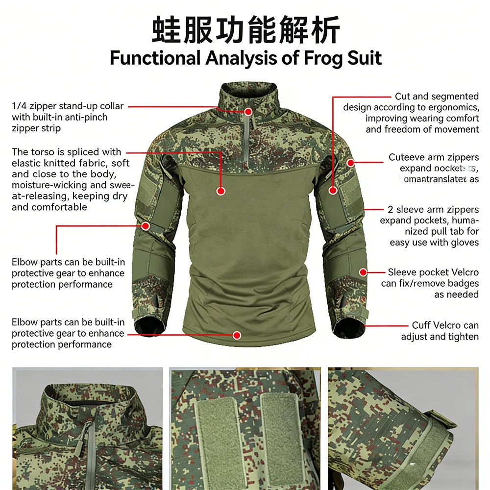G3 Uniforme táctico Frog Suit tres piezas camuflaje ruso impermeable