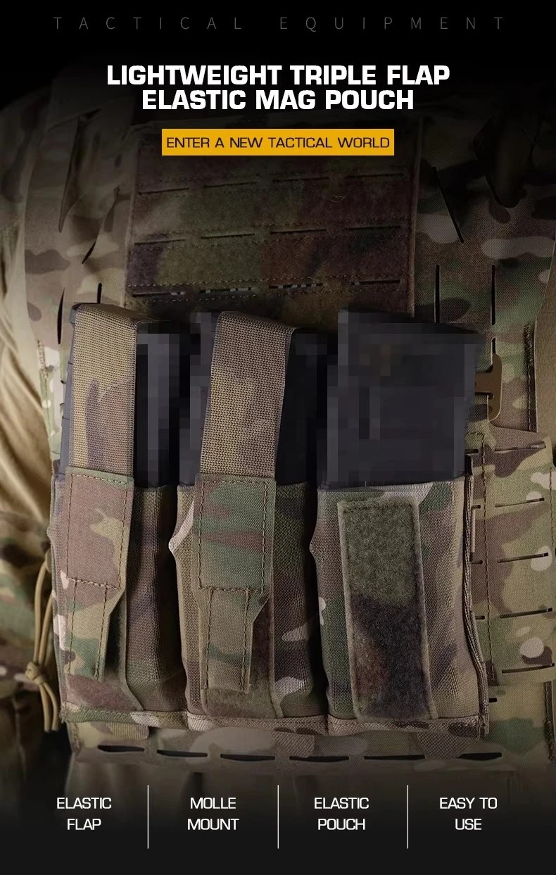 Detalle de la funda táctica triple con solapas