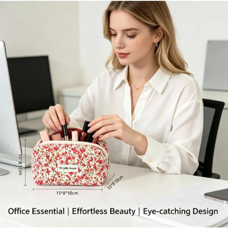 Mini bolso cosmético exterior floral clásico multicolor de mano - imagen 5