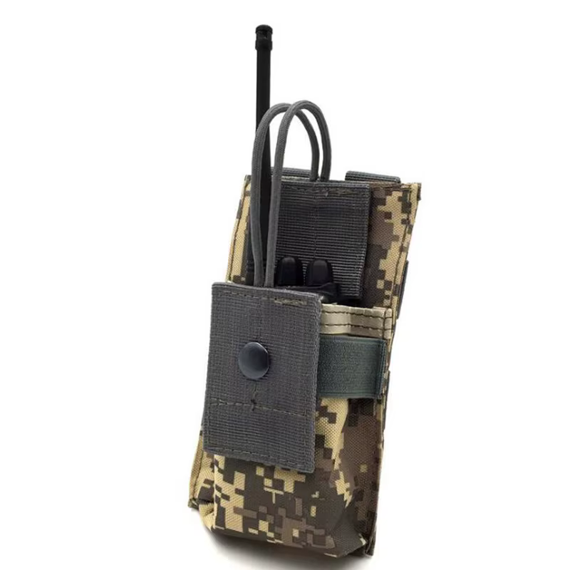 Bolsa táctica MOLLE de nailon sellado para walkie-talkie, hebilla