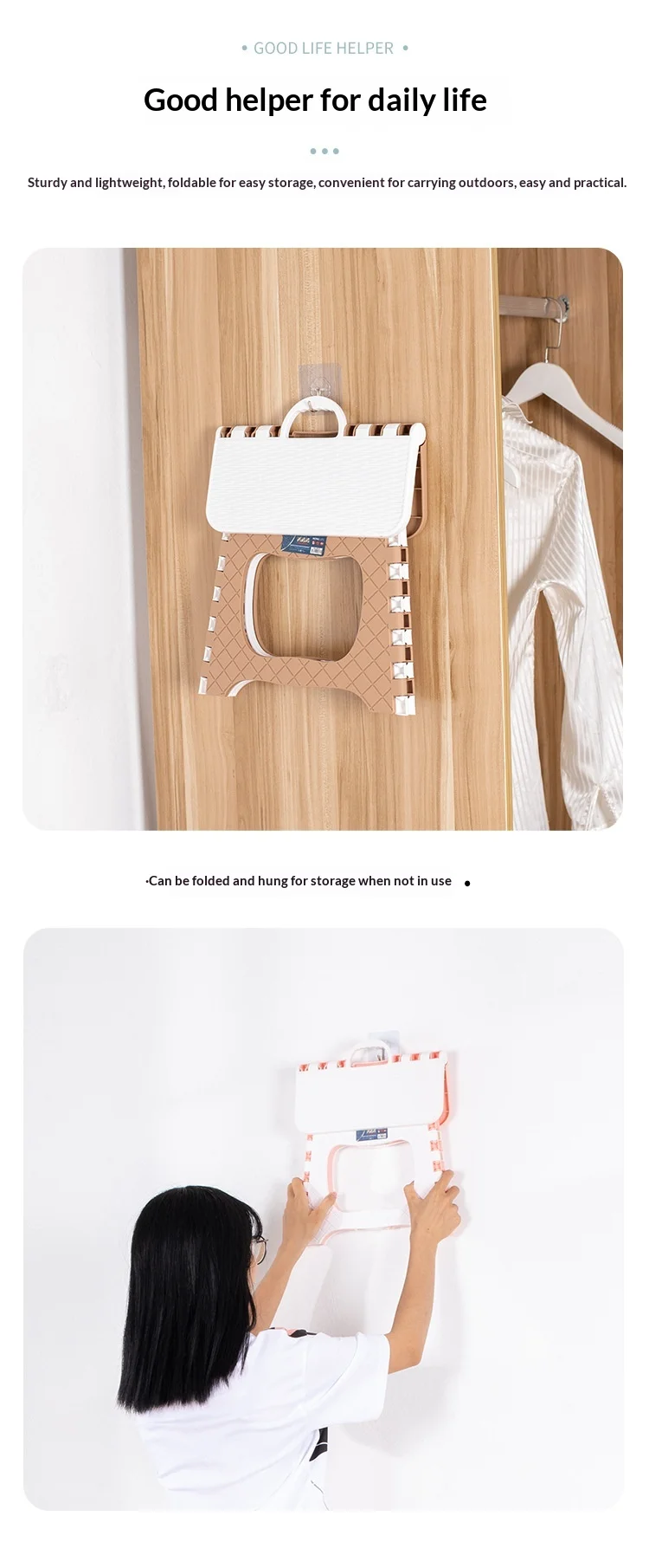 Asa para transportar el taburete plegable
