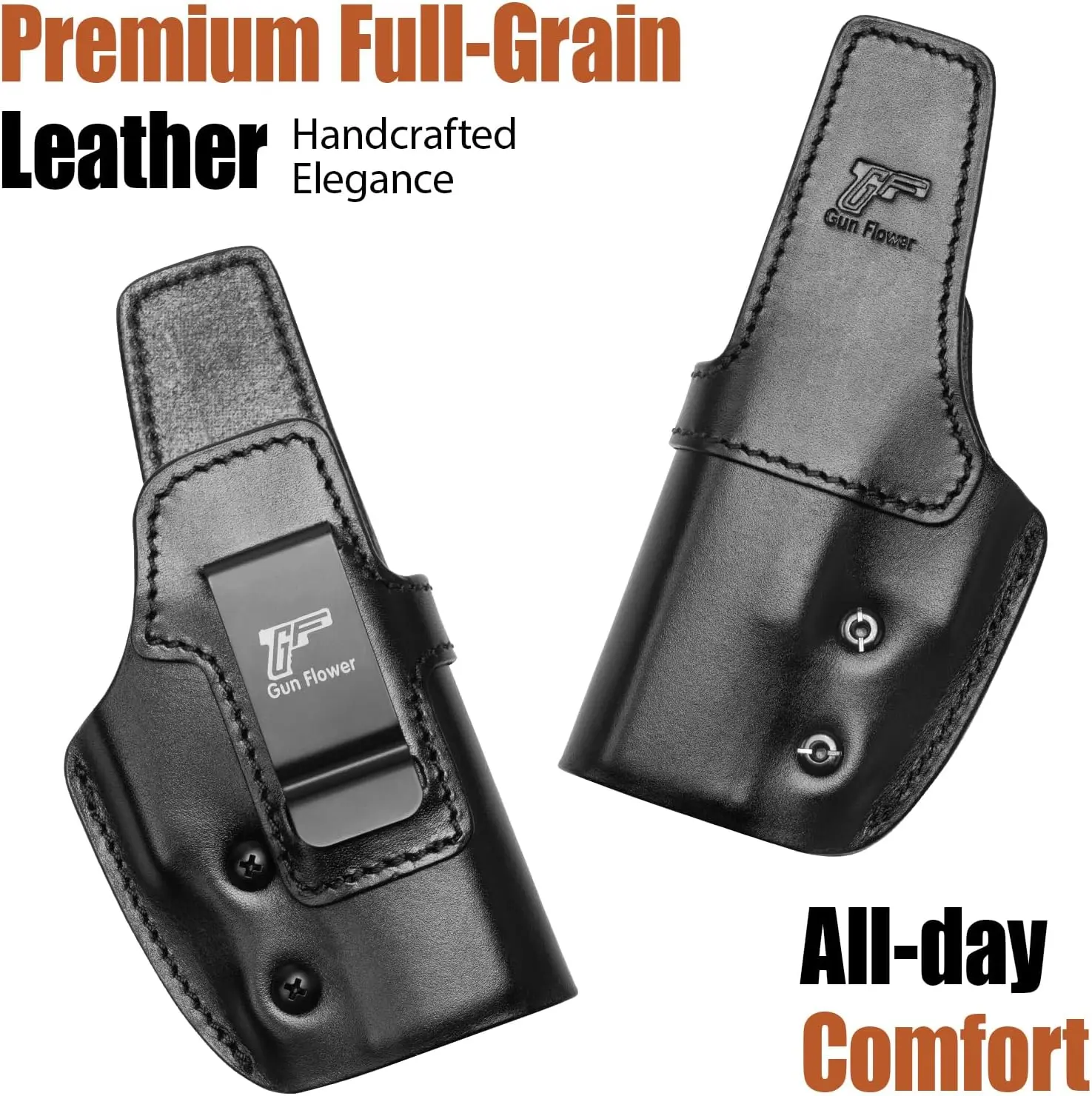 Funda IWB de cuero para pistolas Glock, porte interior - imagen 2