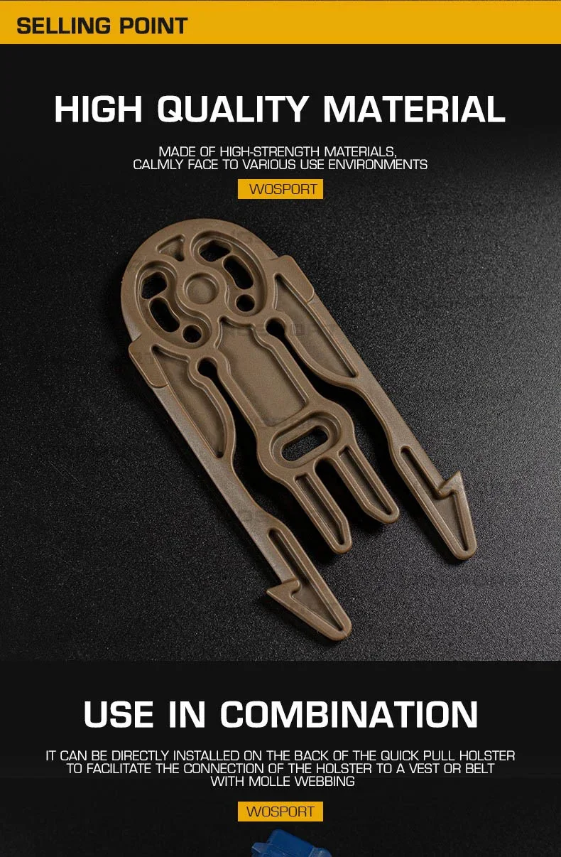 Placa táctica de liberación rápida para pistola