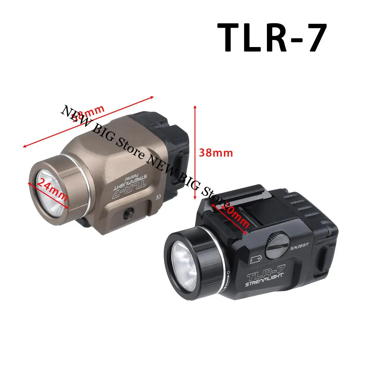 TLR-7 Linterna táctica LED estroboscópica para riel Picatinny 20 mm - imagen 3