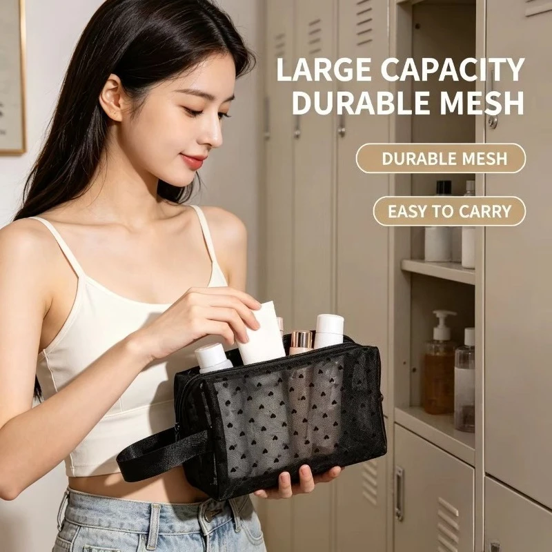 Bolsa de aseo compacta de malla gran capacidad para viaje - imagen 3