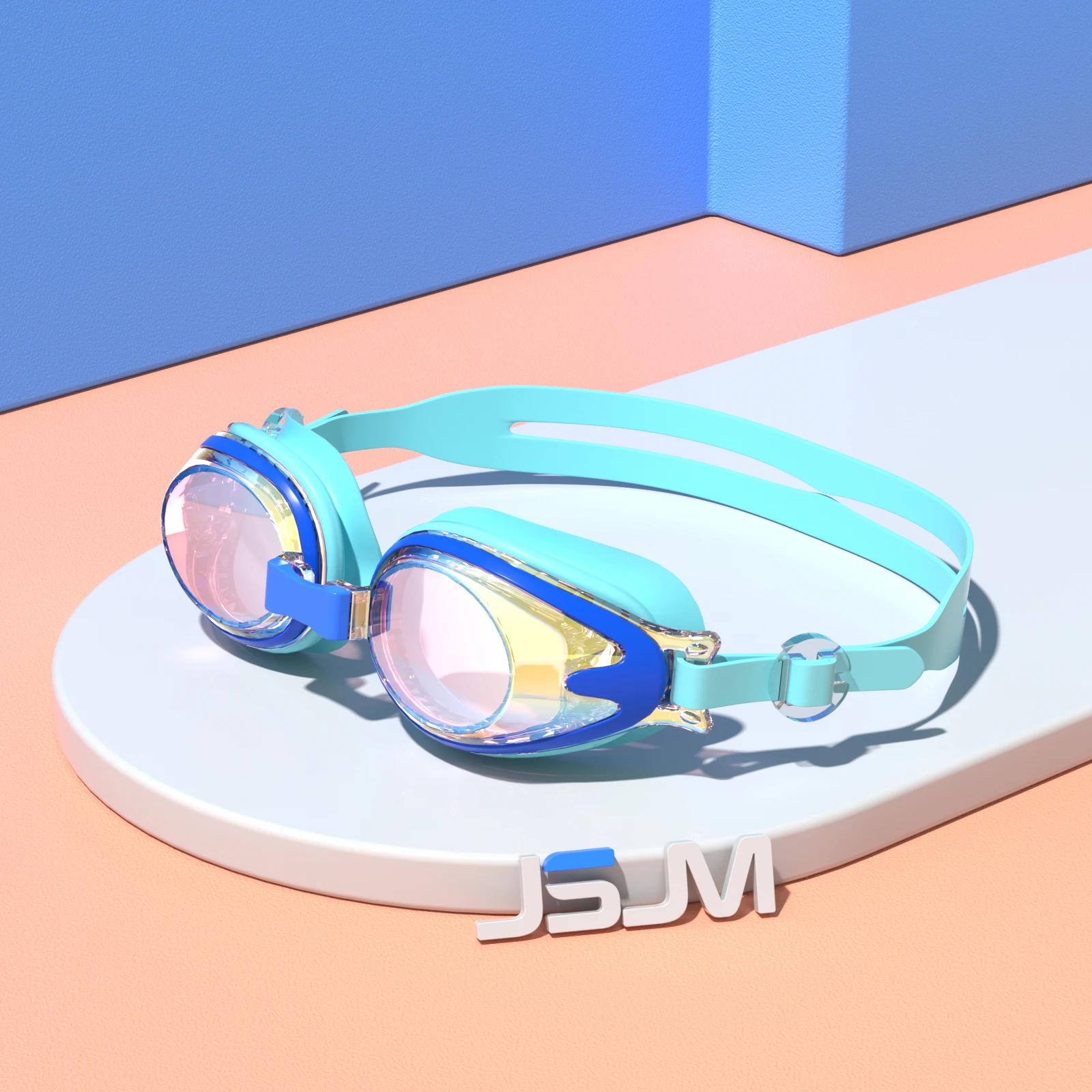 JSJM Gafas de natación infantiles antivaho Anti-UV silicona ajustable - imagen 5