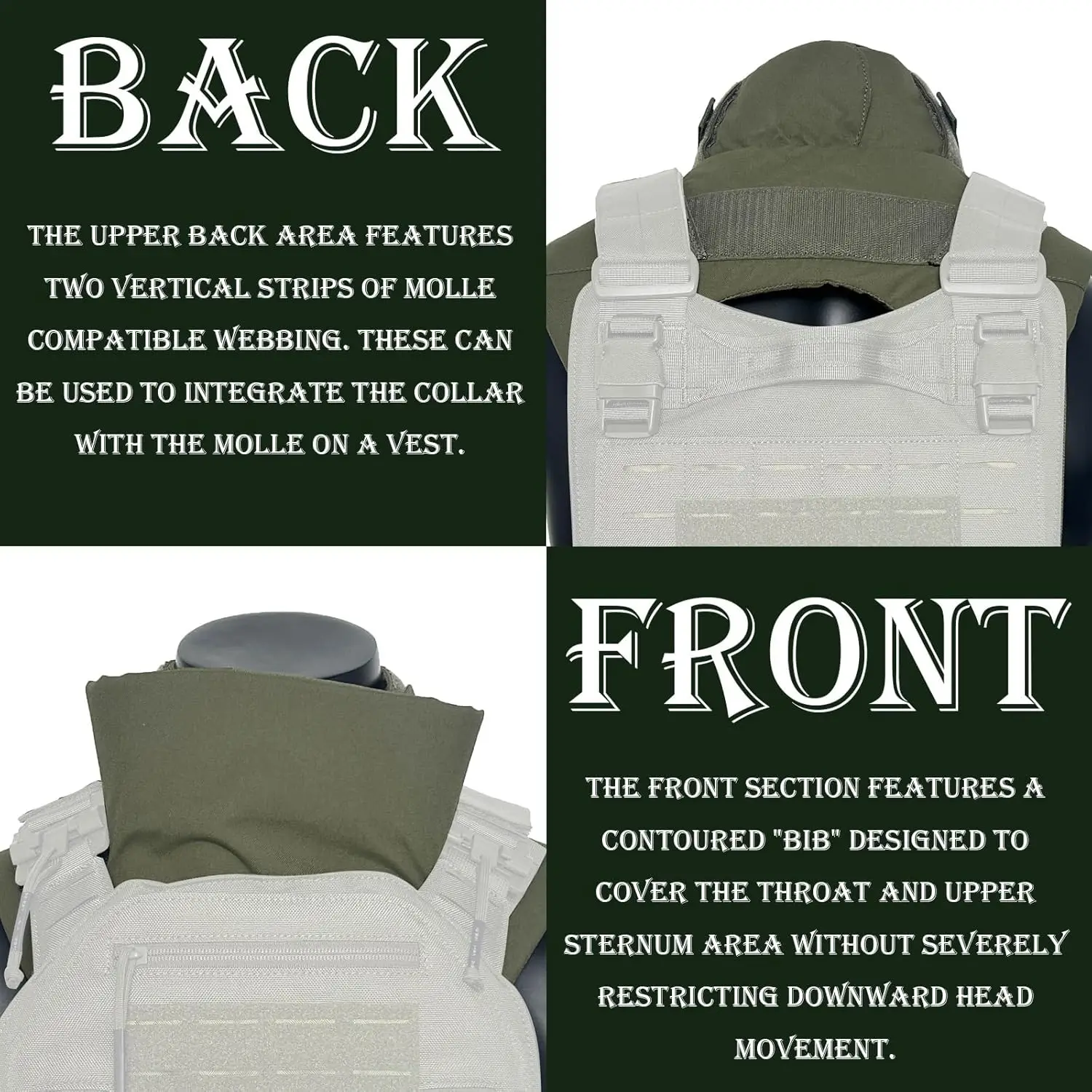 Chaleco táctico ajustable Airsoft con protector de cuello resistente - imagen 5