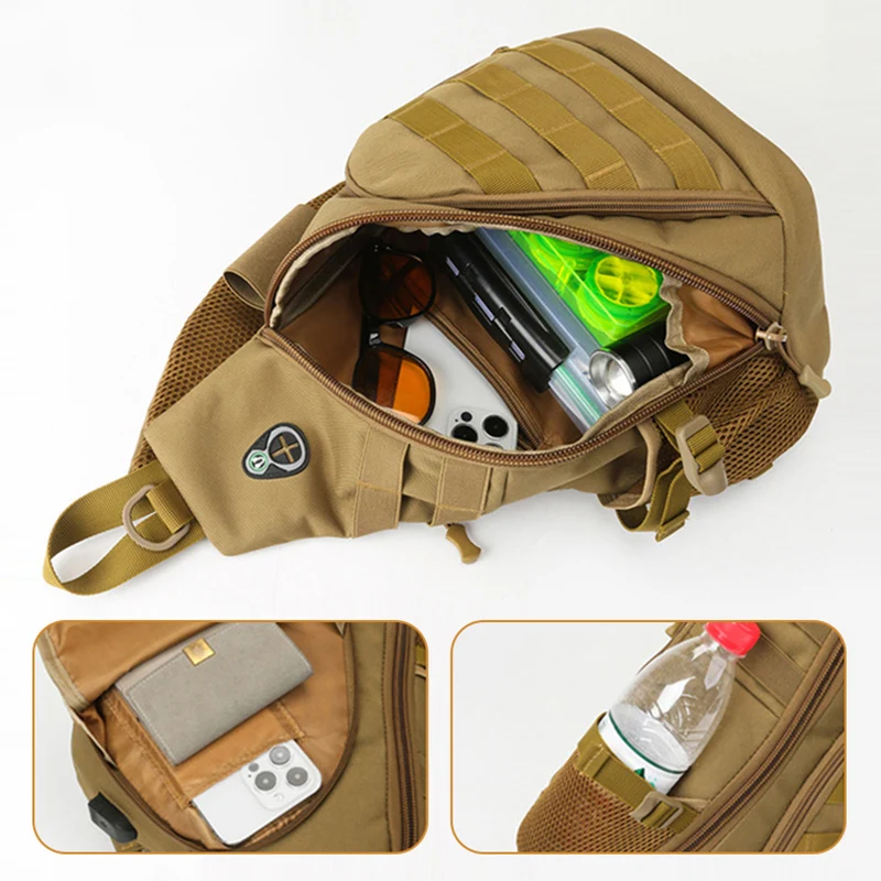 Bolsa de pecho táctica camuflaje MOLLE para pesca, escalada y camping - imagen 3