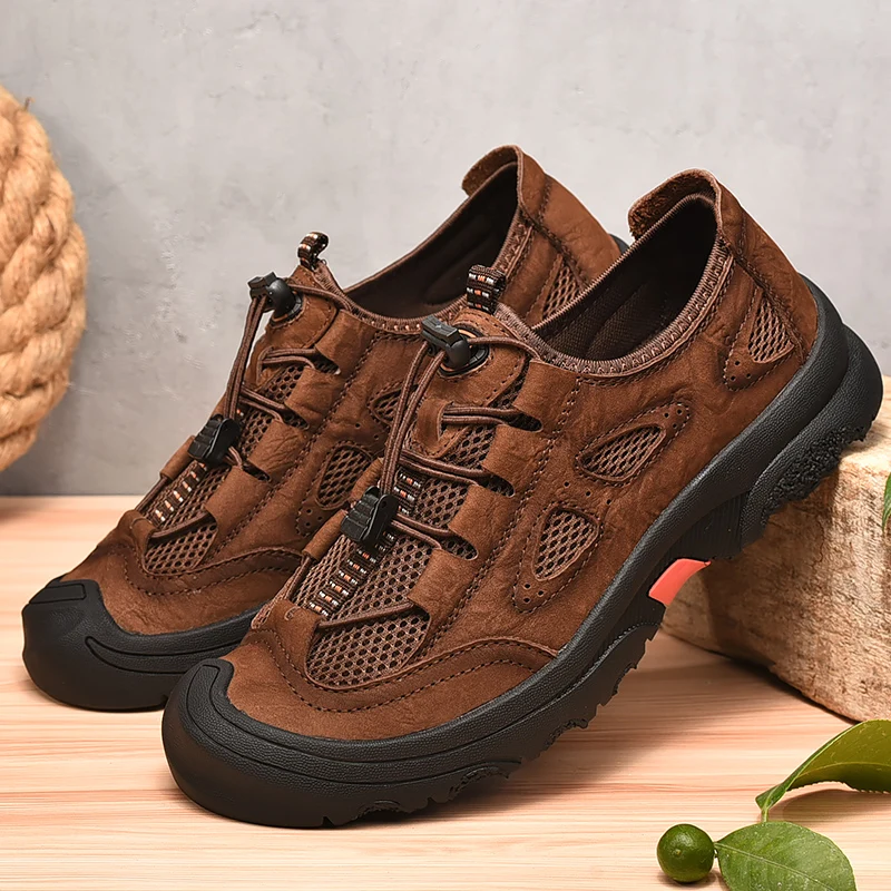 HIKEUP Zapatos de cuero artesanales para hombre – Cómodos y elegantes