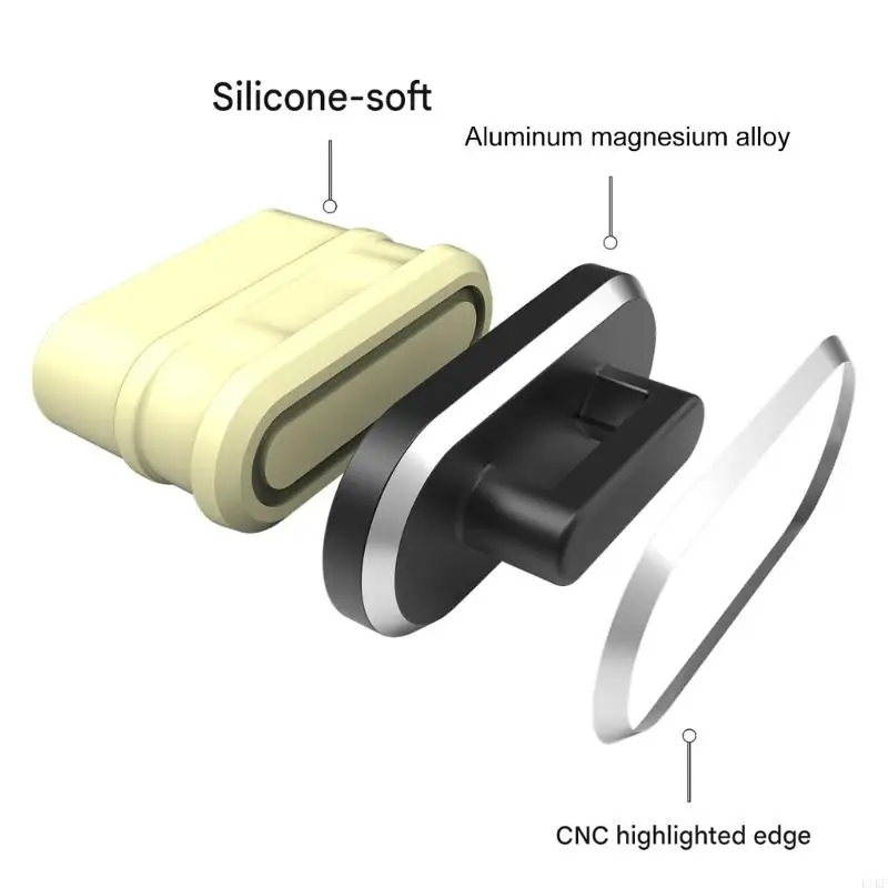 Protector puerto USB-C con tapa antipolvo silicona y orificio - imagen 3