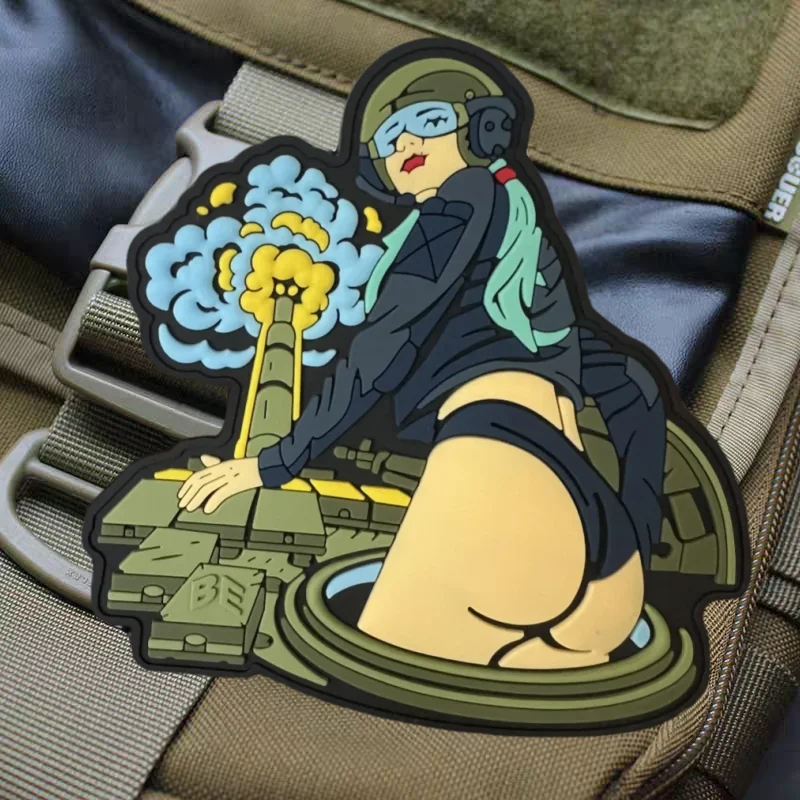 Parche PVC soldado mujer táctico con velcro para mochila - imagen 4