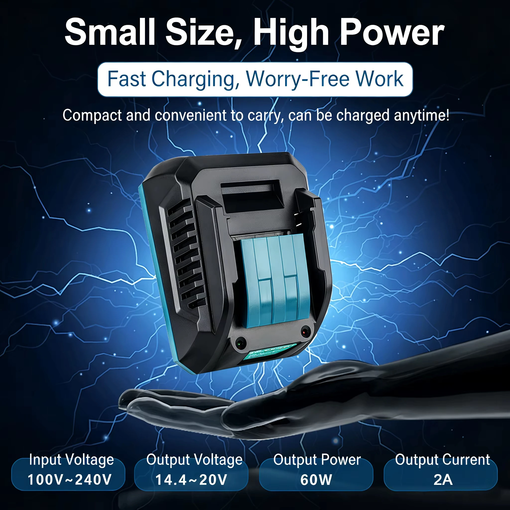 Makita DC18RC Cargador rápido portátil para baterías Li-Ion 14,4-18V - imagen 3
