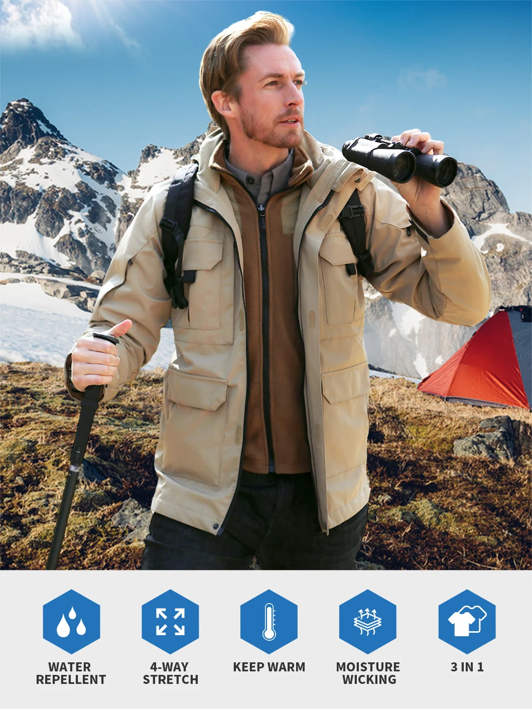 Vista frontal chaqueta Emersongear exterior