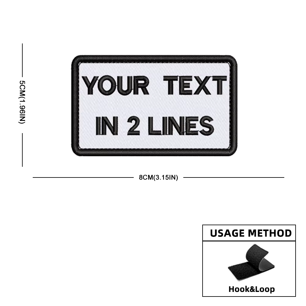 Parche nombre personalizado texto negro - Insignia táctica bordada - imagen 2