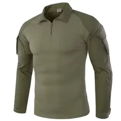 Camiseta táctica de manga larga camuflaje ripstop resistente