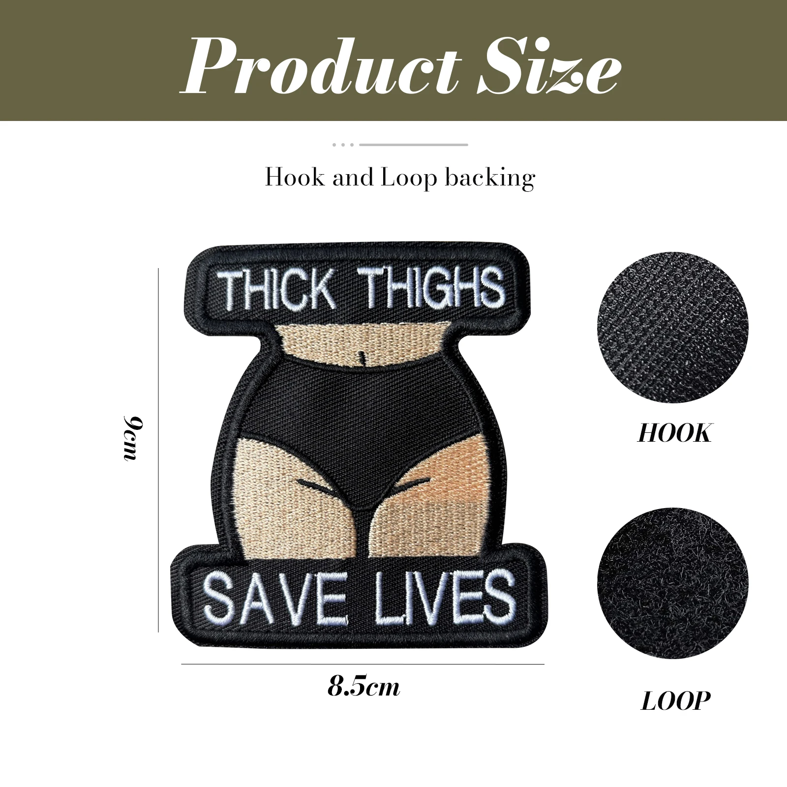 Parche táctico bordado moral meme Thick Thighs Save Lives velcro