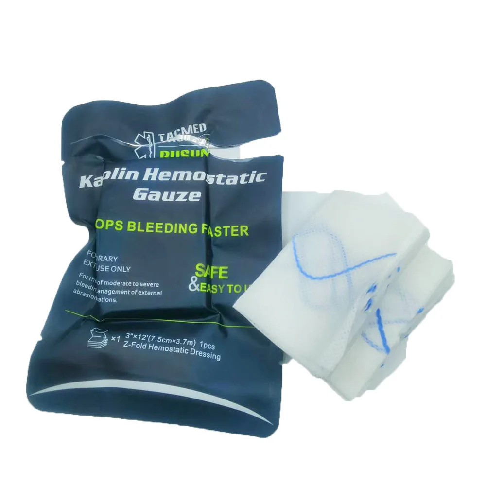 Vendaje hemostático enrollado listo para usar