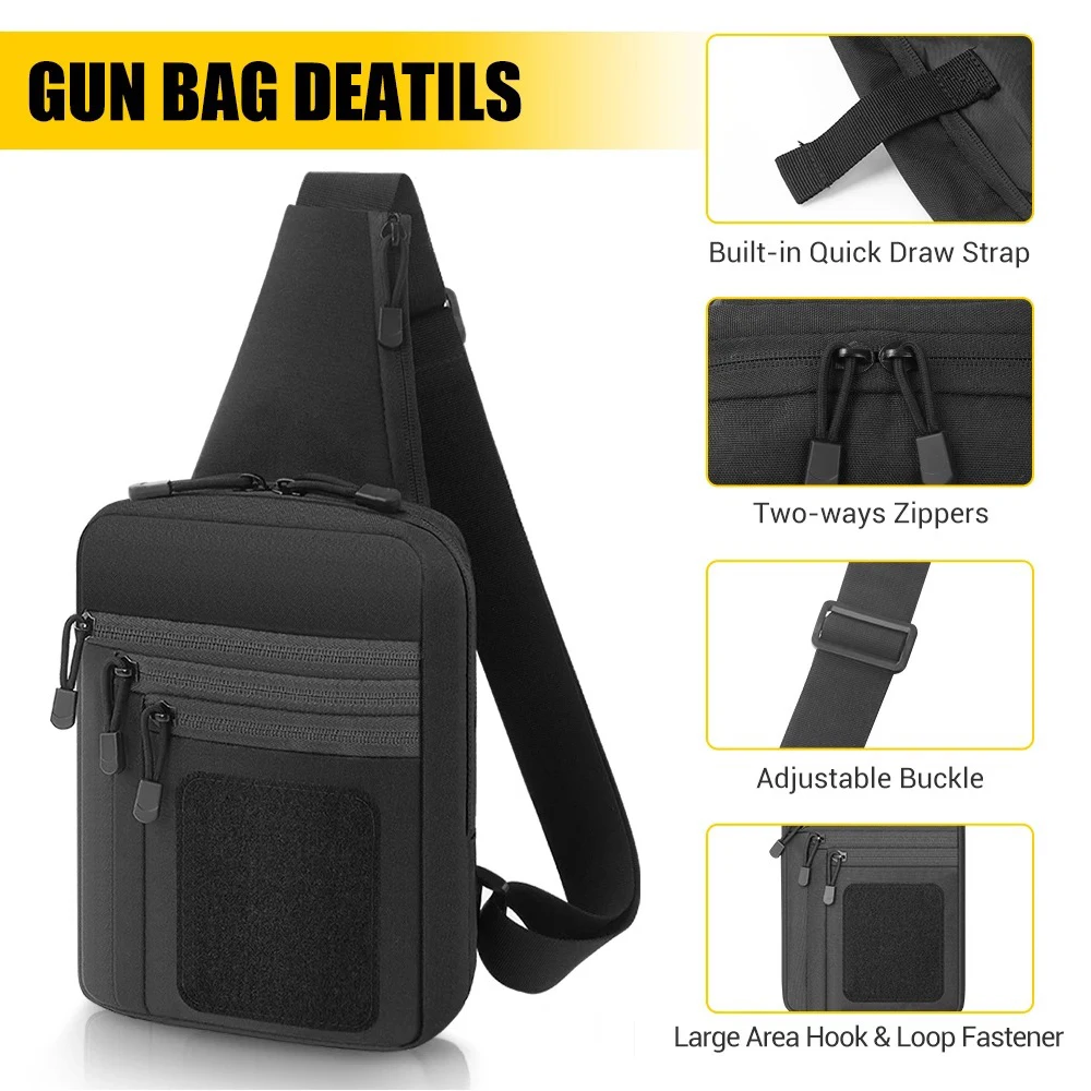 Bolso táctico de pecho con funda oculta para pistola EDC cruzado - imagen 4