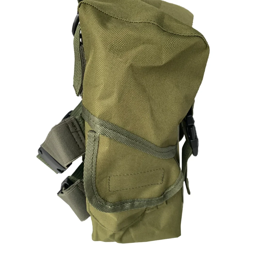 Bolsa táctica para pierna máscara antigás verde y negra exteriores - imagen 5