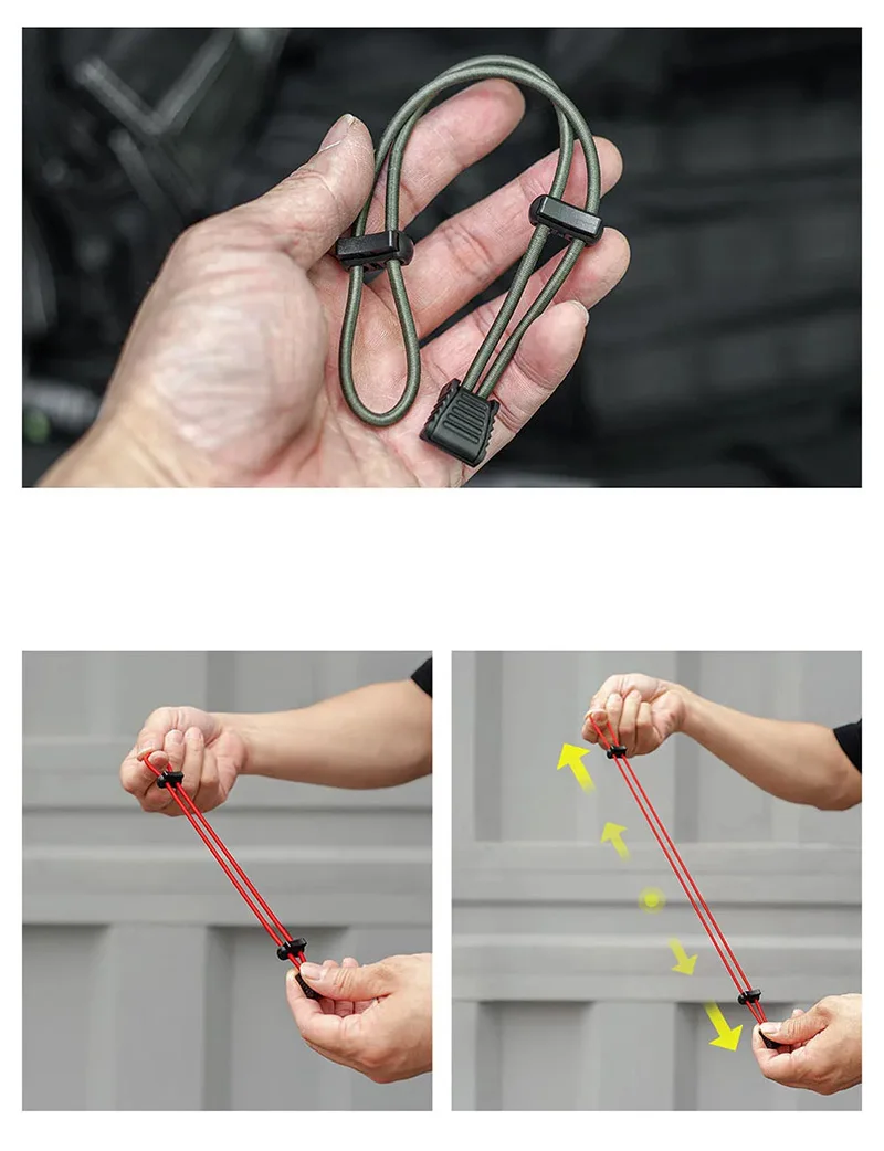 Hebillas con cuerda elástica para fijar bastones