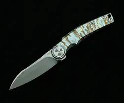 Navaja plegable M390 titanio – Cuchillo EDC táctico supervivencia