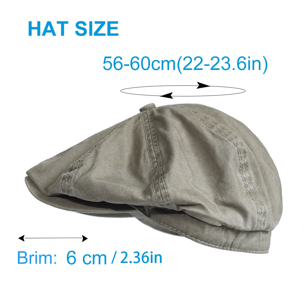 Gorra octogonal táctica de algodón lavada vintage con visera - imagen 2