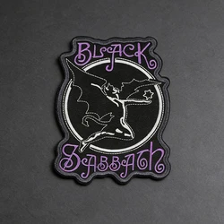 Parche bordado termoadhesivo murciélago gótico punk rock negro