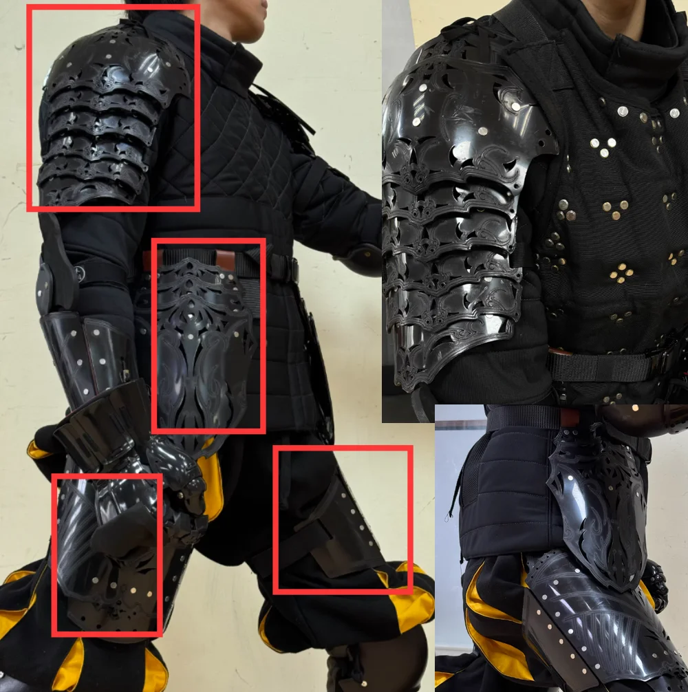 Protector de muslo de polímero para HEMA, estilo armadura - imagen 5