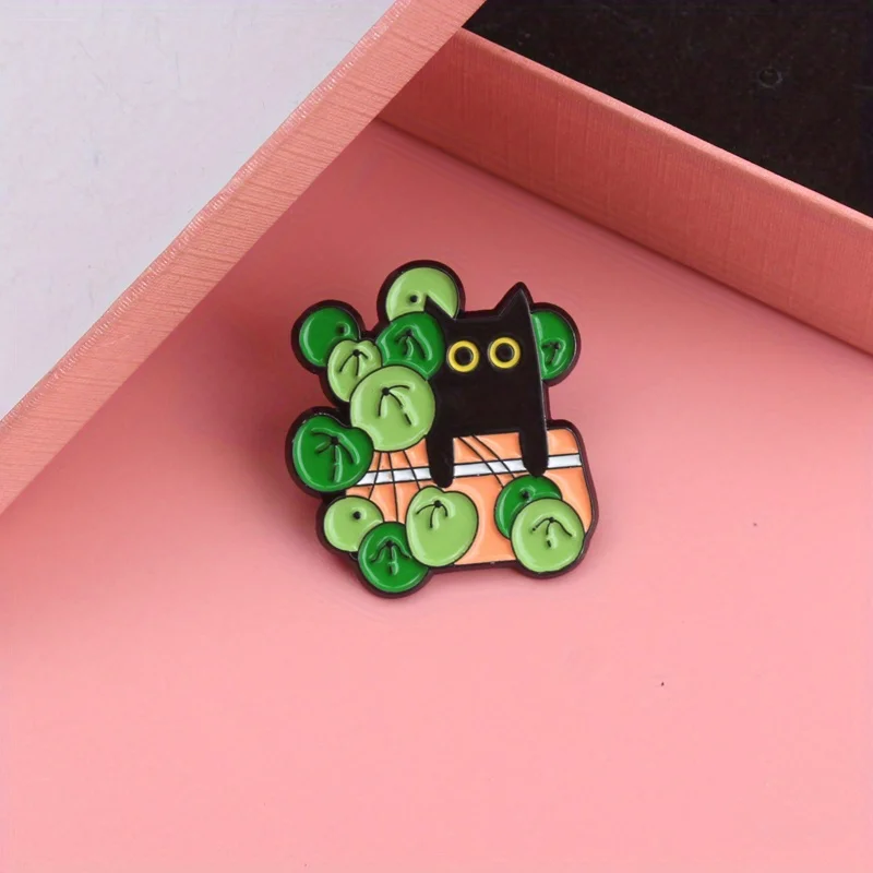 Pin táctico de aleación gato negro dibujitos – insignia mochila - imagen 5
