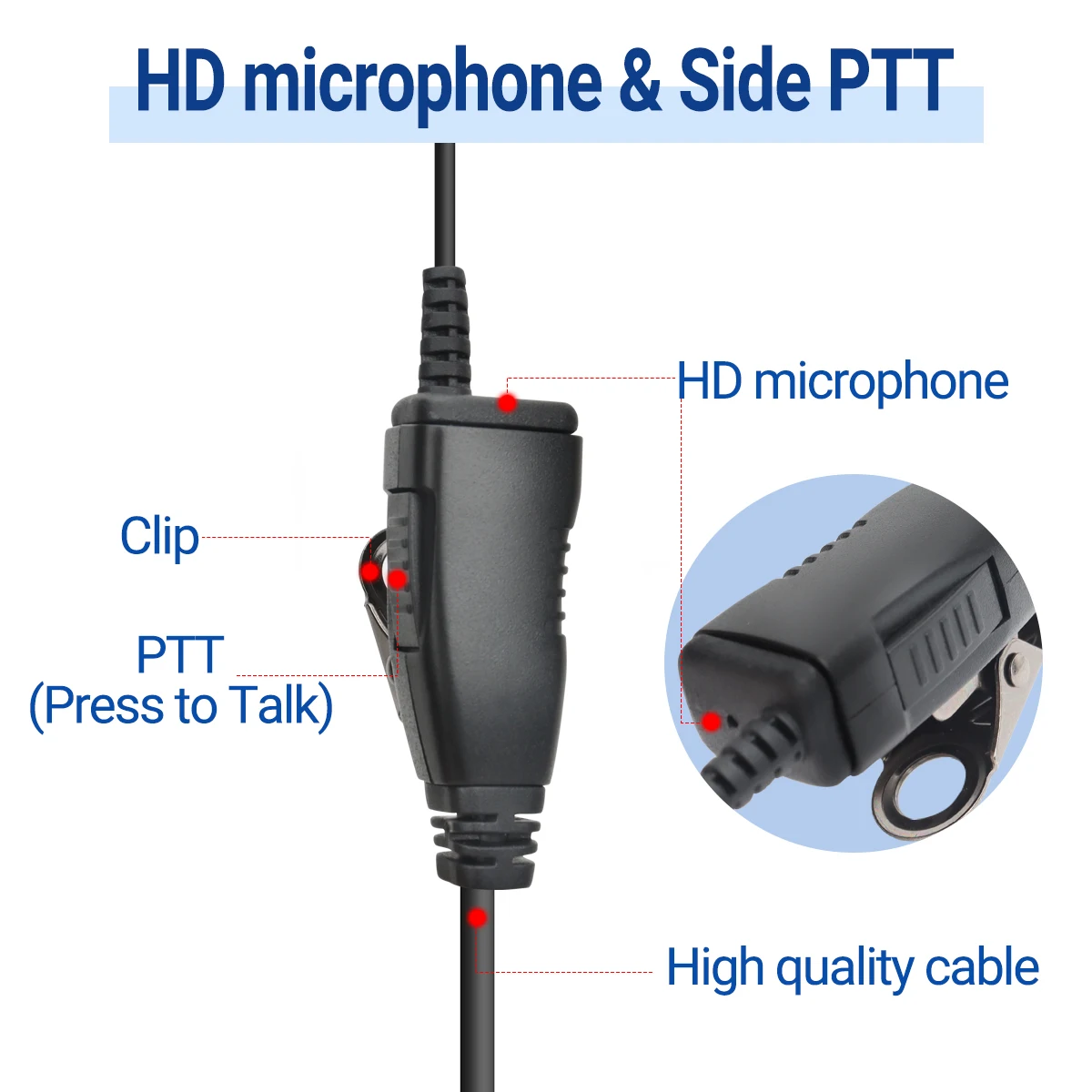 ABBREE auriculares PTT micrófono para walkie talkie Motorola GP2000 - imagen 3