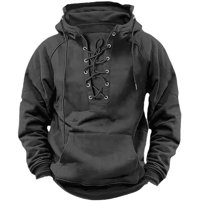 Sudadera con capucha cordón ajustable bolsillo canguro casual