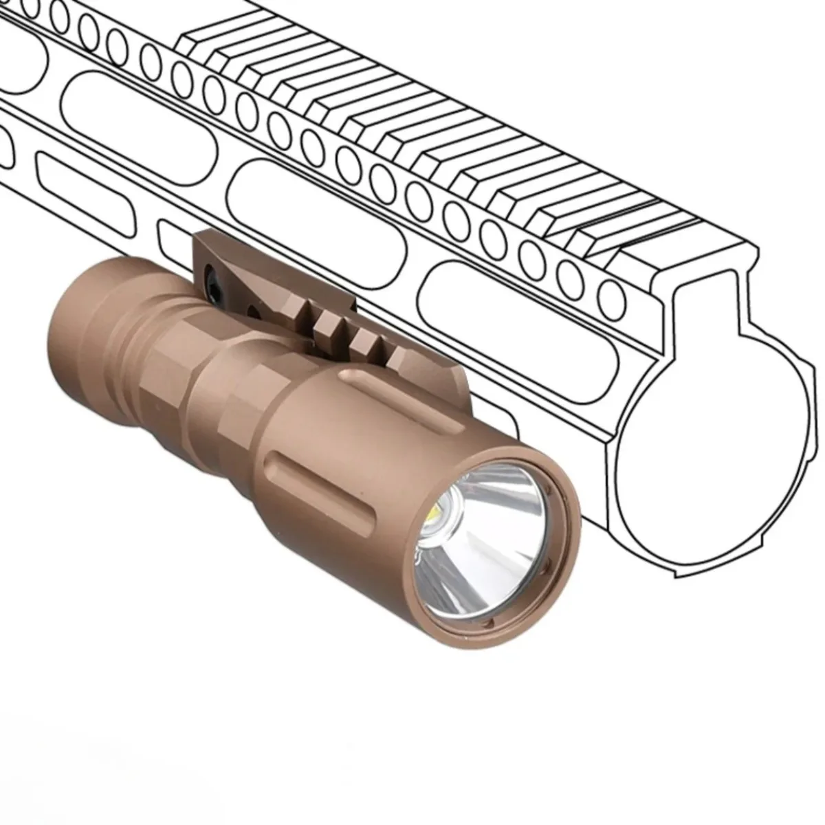 Base de montaje metálica para linterna táctica M&K M300/M600 - imagen 4