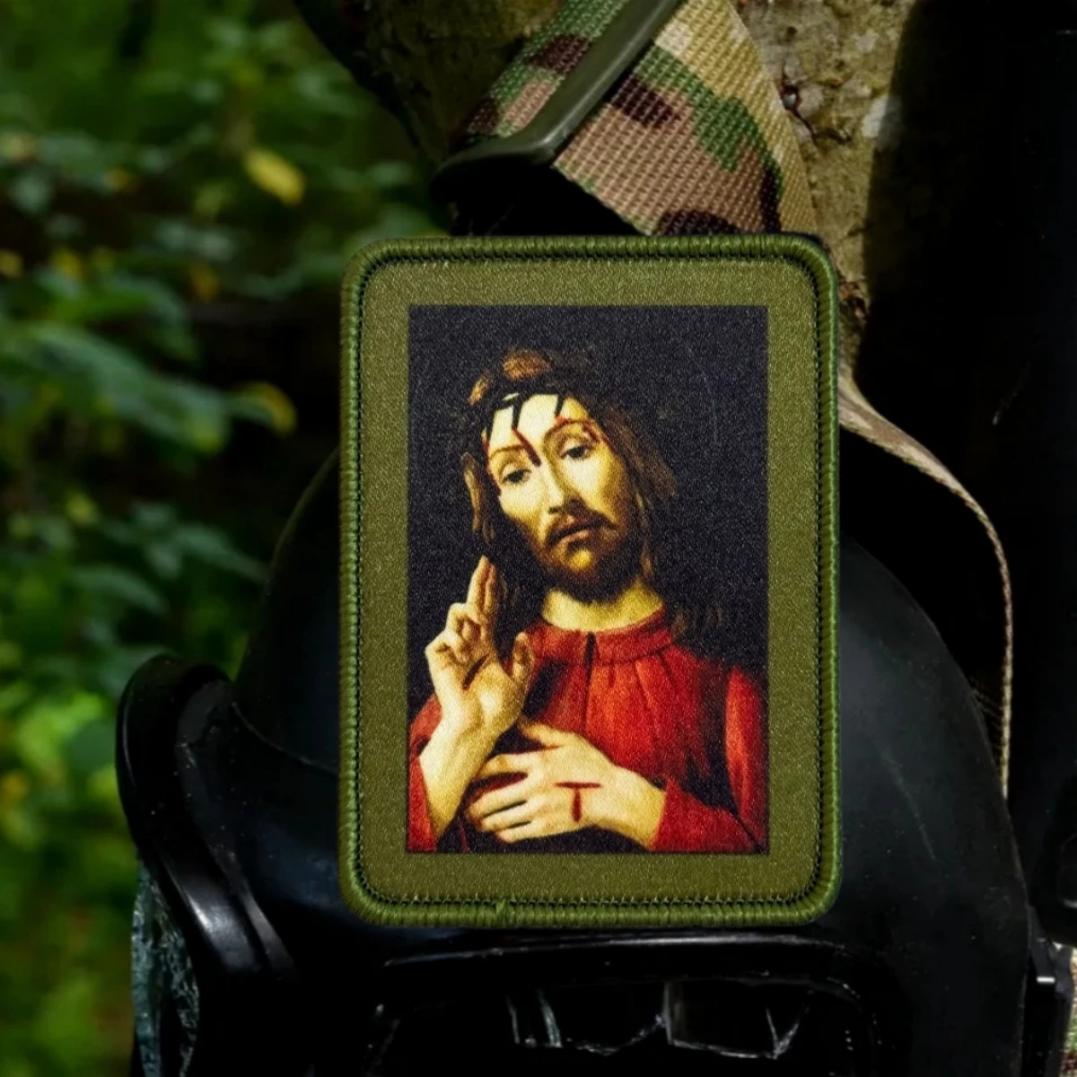 Parche táctico de fe con icono Jesucristo para velcro - imagen 4