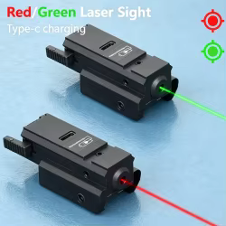 Láser táctico recargable USB bicolor verde/rojo para riel Glock