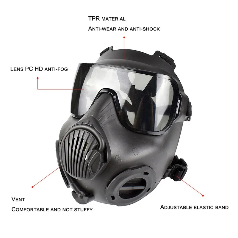 Máscara táctica full face con ventilador y filtros airsoft - imagen 5
